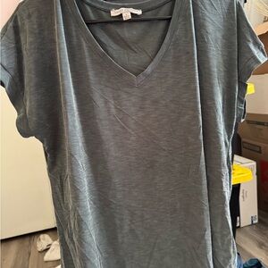 Green Envelope Gray Cap Sleeve Relaxed T-Shirt
